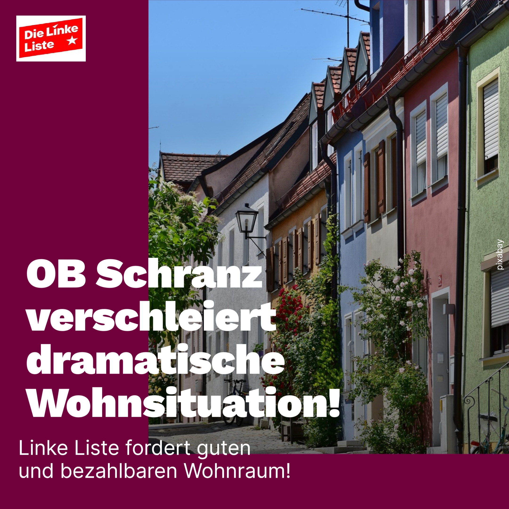 OB Schranz verschleiert dramatische Wohnungssituation – Linke Liste fordert guten und bezahlbaren Wohnraum
