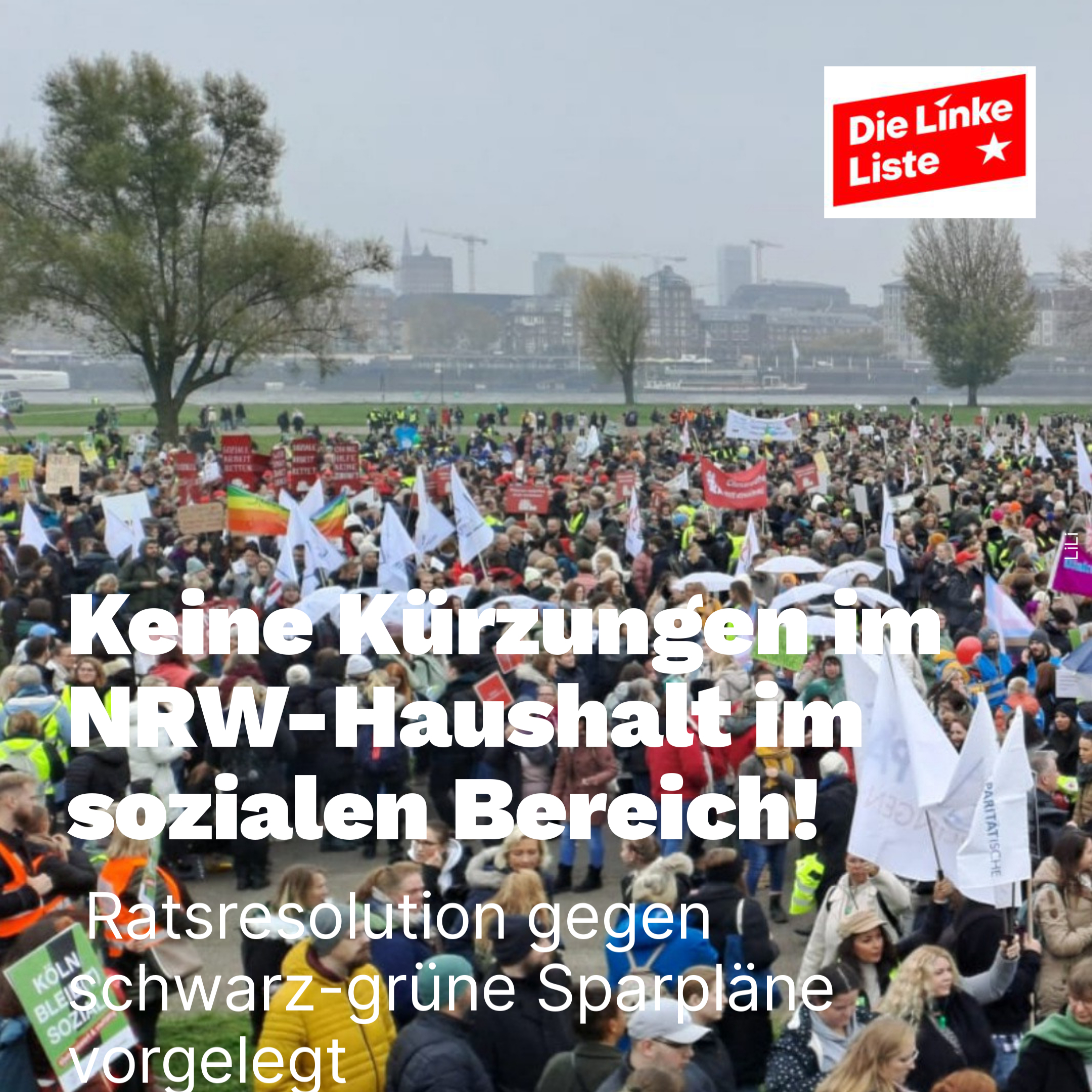 Linke Liste legt Ratsresolution vor:  Keine Kürzungen im NRW-Haushalt im sozialen Bereich